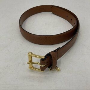 Lauren Ralph Lauren Brown Leather Belt with Brass Hardware